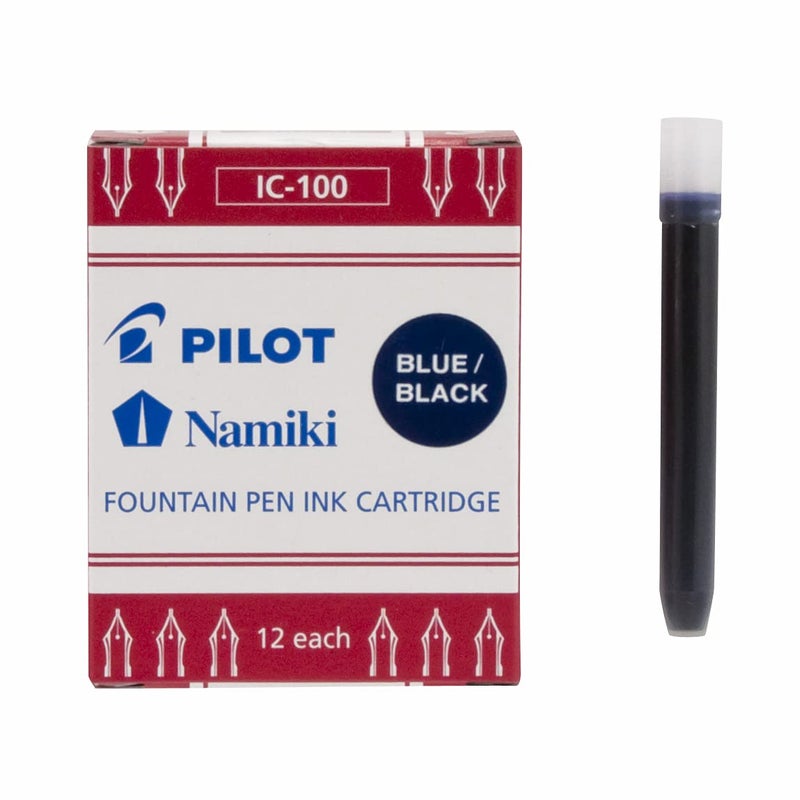 PILOT خراطيش حبر قلم الحبر PILOT Namiki IC100، أزرق/أسود، عبوة 12 (69102) - Image 4