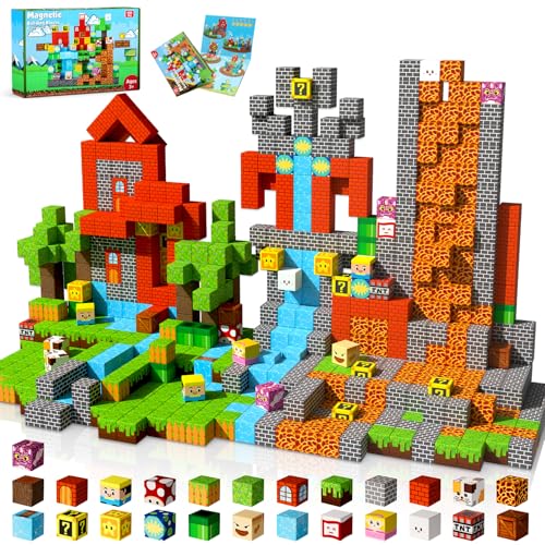 GraceDuck Magnetic Blocks 150 PCS Build Adventure Game Castle Magnetic Toys for Montessori Toddler Christmas Birthday Gifts STEM Sensory Toys for 3 4 5 6 7 8 9 10 Year Old Boys Girls - Image 1