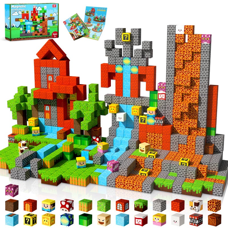 GraceDuck Magnetic Blocks 150 PCS Build Adventure Game Castle Magnetic Toys for Montessori Toddler Christmas Birthday Gifts STEM Sensory Toys for 3 4 5 6 7 8 9 10 Year Old Boys Girls - Image 2