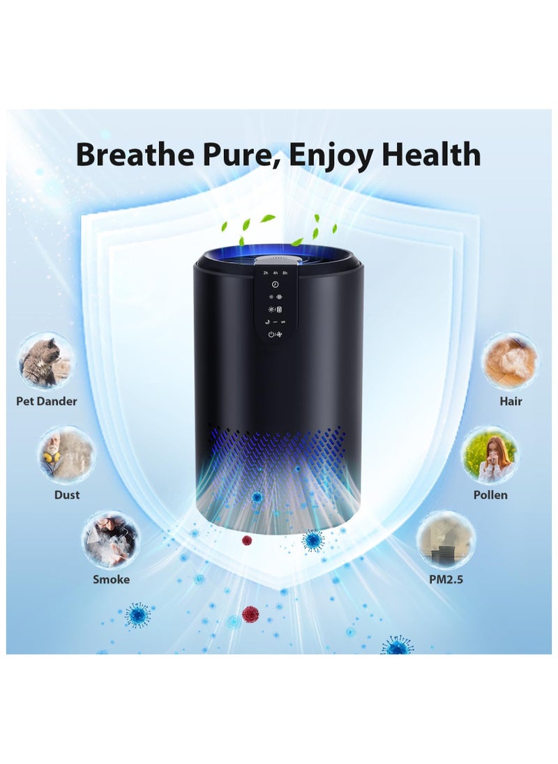 Air purifier, household air purifier, up to 538 square meters. Feet per hour, air purifier with 3-in-1 filter, removes pet smoke, dander smell, with sleep mode timer smell, suitable for bedrooms, kitchens and offices