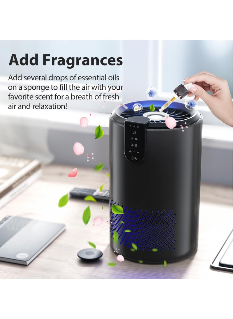 Air purifier, household air purifier, up to 538 square meters. Feet per hour, air purifier with 3-in-1 filter, removes pet smoke, dander smell, with sleep mode timer smell, suitable for bedrooms, kitchens and offices