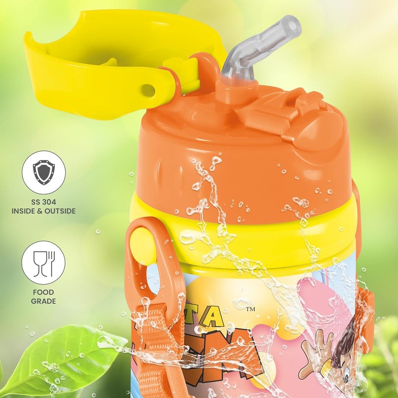 Milton Milton Charmy 350 Chota Bhim Thermosteel Kids Water Bottle, 330 ml, Yellow | Vacuum Insulated | Hot & Cold | Leak Proof | Rust Proof | School | Picnic - Image 3