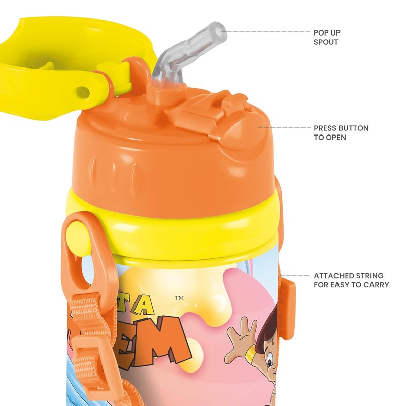 Milton Milton Charmy 350 Chota Bhim Thermosteel Kids Water Bottle, 330 ml, Yellow | Vacuum Insulated | Hot & Cold | Leak Proof | Rust Proof | School | Picnic - Image 4