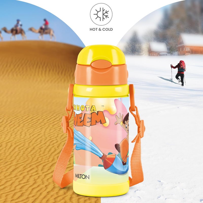 Milton Milton Charmy 350 Chota Bhim Thermosteel Kids Water Bottle, 330 ml, Yellow | Vacuum Insulated | Hot & Cold | Leak Proof | Rust Proof | School | Picnic - Image 5