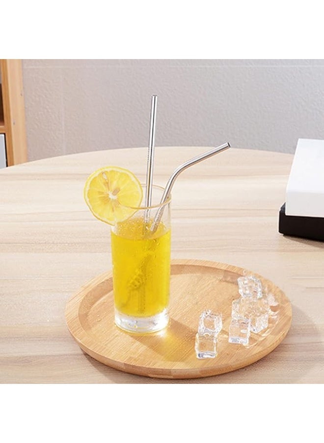 Metal Straws Reusable Stainless Steel Drinking Straws Fit All Size Tumblers With 2 Cleaning Brushes (Stainless Steel Straw Straight*3 Curved*3+White Brush2) - Image 3