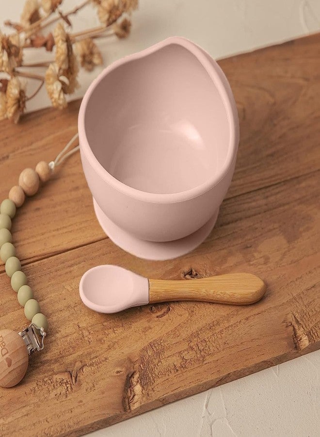 Sugalsu Silicone Baby Bowls with Suction Stay Put Silicone Food Bowl, Baby Feeding Bowl and Spoon Set, Perfect for Self-Feeding, BPA-Free Silicone Bowls Baby(Pink) - Image 3