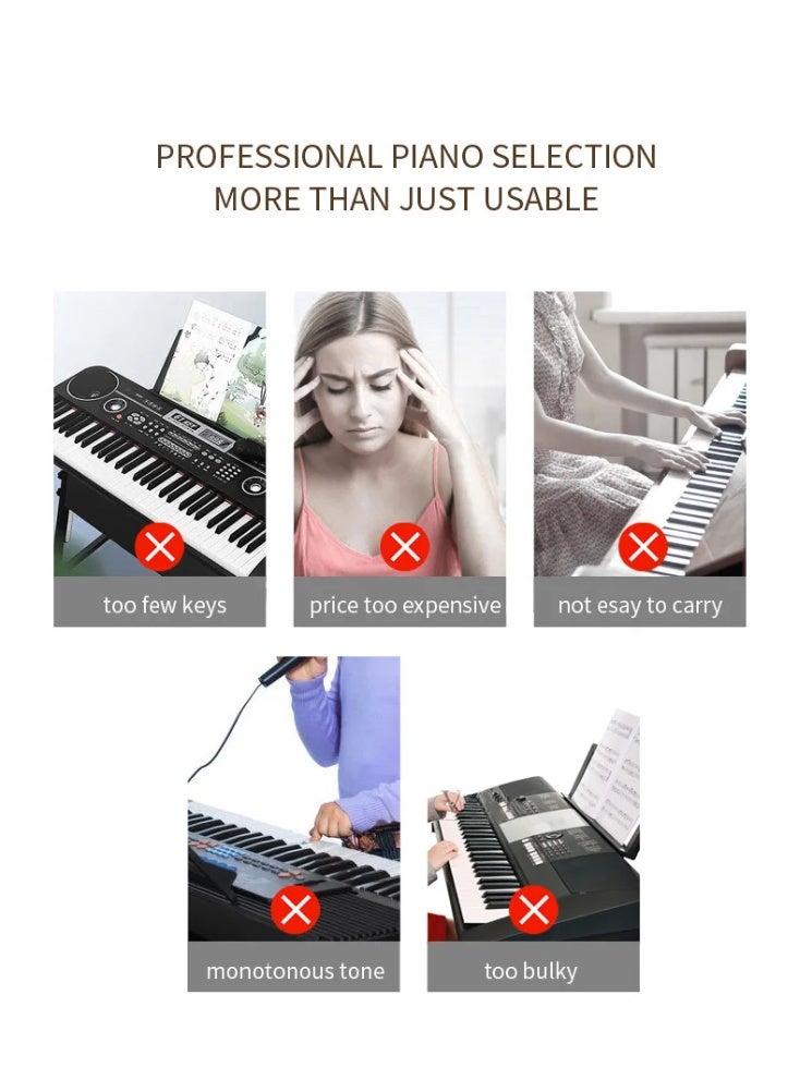 WALALLA Electronic Keyboard 88 Keys Electronic Piano Keyboard Portable Digital Piano With Bag Sustain Pedal - Image 4