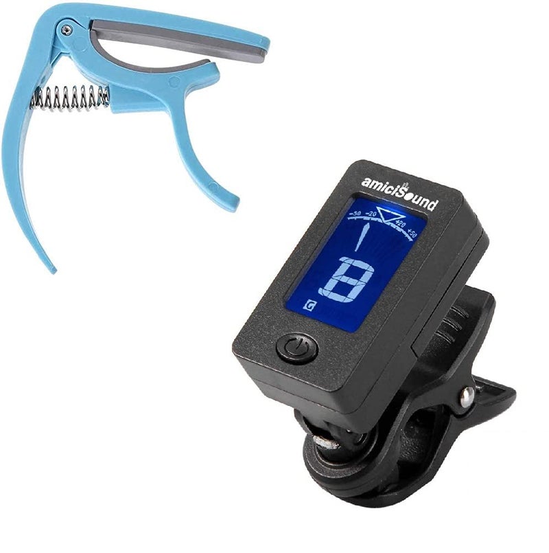 amiciSound Guitar Capo with Clip-on Tuner for Guitar, Bass, Violin, Ukulele, etc.(Tuner-Capo Combo) - Image 1