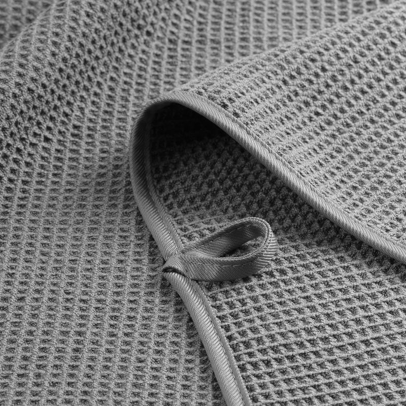 Polyte Microfiber Oversize Quick Dry Lint Free Waffle Bath Towel for Body, 60 x 30 in, Set of 2 - Image 2