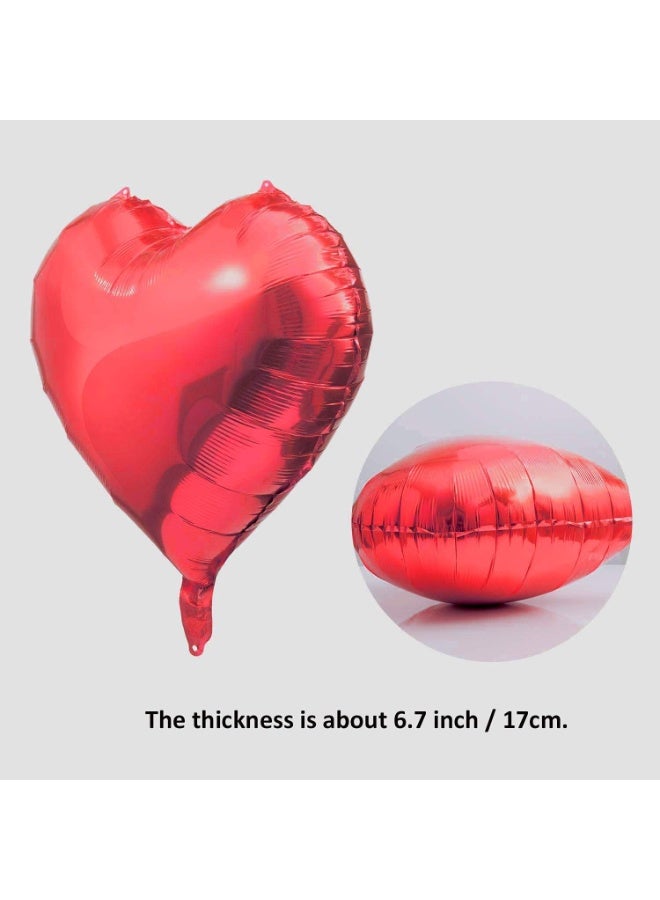 Red Heart Balloons for Valentine’s Day Decorations – Heart Shape Balloons, 18 Inch for Valentine Decorations – Love Foil Balloon, Red Wedding Anniversary & Valentine Party Decors (Set of 5) - Image 2