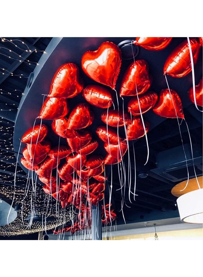 Red Heart Balloons for Valentine’s Day Decorations – Heart Shape Balloons, 18 Inch for Valentine Decorations – Love Foil Balloon, Red Wedding Anniversary & Valentine Party Decors (Set of 5) - Image 5