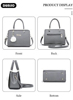 DUNISO Women's Fashion Handbag Faux Leather Crossbody Bag For Women Large Capacity Bow Trim Tote Bags Top Handle Satchel Fashionable Travel Shoulder Bag For Ladies  - Image 3