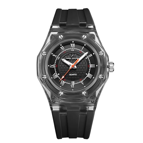 Daniel Hechter Paris Montparnasse Collection Analog Watch for Men with Roman Indices, Octagone Dial and Silicon Strap-DHM1006 - Image 1