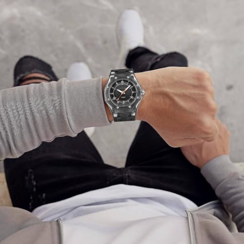 Daniel Hechter Paris Montparnasse Collection Analog Watch for Men with Roman Indices, Octagone Dial and Silicon Strap-DHM1006 - Image 2