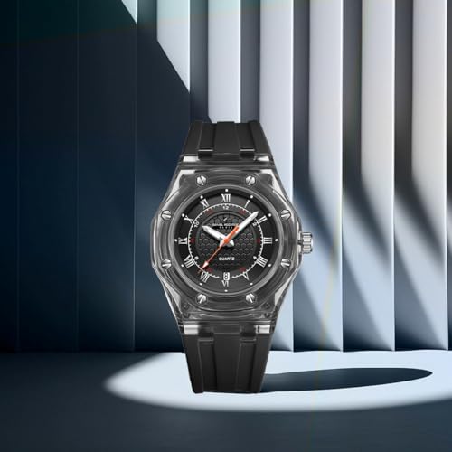 Daniel Hechter Paris Montparnasse Collection Analog Watch for Men with Roman Indices, Octagone Dial and Silicon Strap-DHM1006 - Image 3