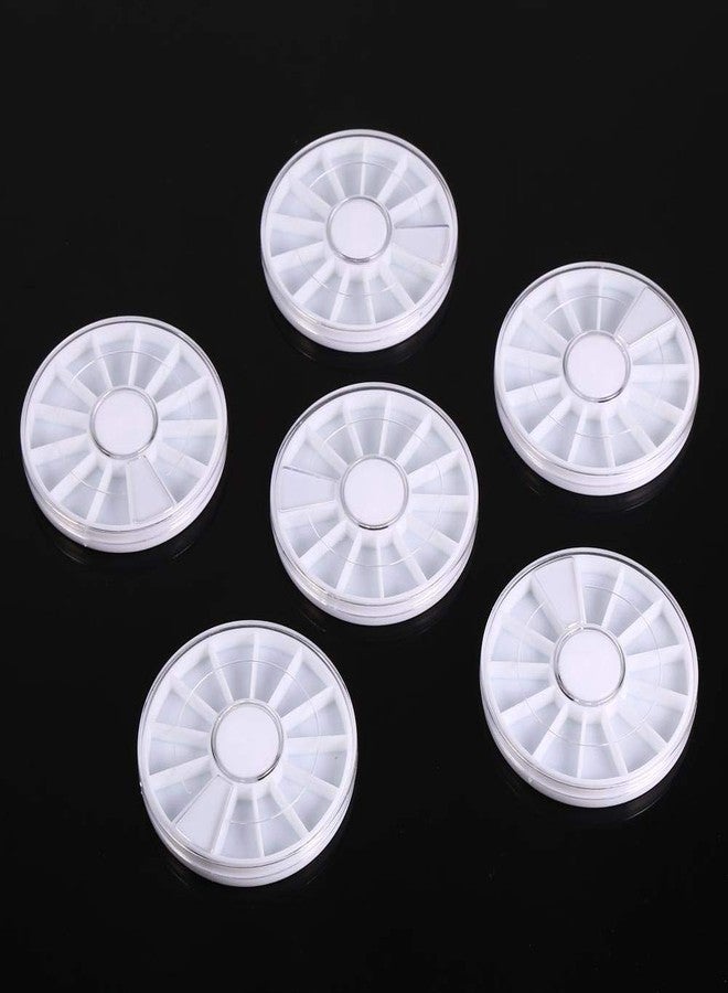 Rotekt Nail Art Organizer, 6Pcs/Set 12 Compartments Nail Art Decoration Rhinestone Empty Wheel Box DIY Glitter Nail Decorations Dotting Tool Storage Container - Image 4