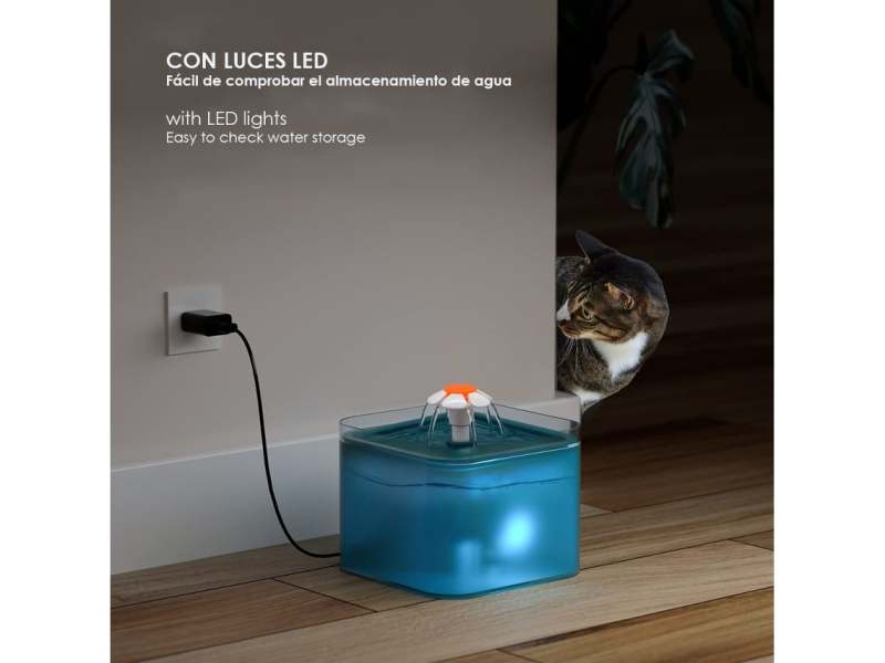 Cat Drinker: 2L Capacity Ultra Silent Water Pump - LED Light Water Filter Automatic Drinker for Indoor Cats Pet Hydration - Image 3