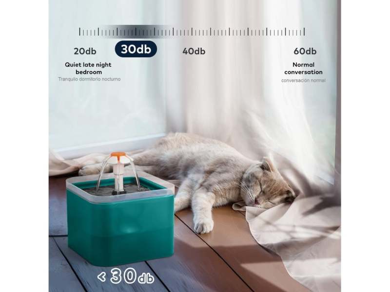 Cat Drinker: 2L Capacity Ultra Silent Water Pump - LED Light Water Filter Automatic Drinker for Indoor Cats Pet Hydration - Image 2