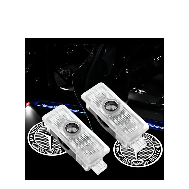 Zikra HD Glass Door Lights for CLA45 CLA250 E200 E400 C200 Coupe CLS45 CLS300 CLS350 CLS400 (CLA/CLS/C/E Coupe), IP67 Waterproof Puddle Lights LED Welcome Lamps Door Entry Lighting LED Puddle Lights - Image 1