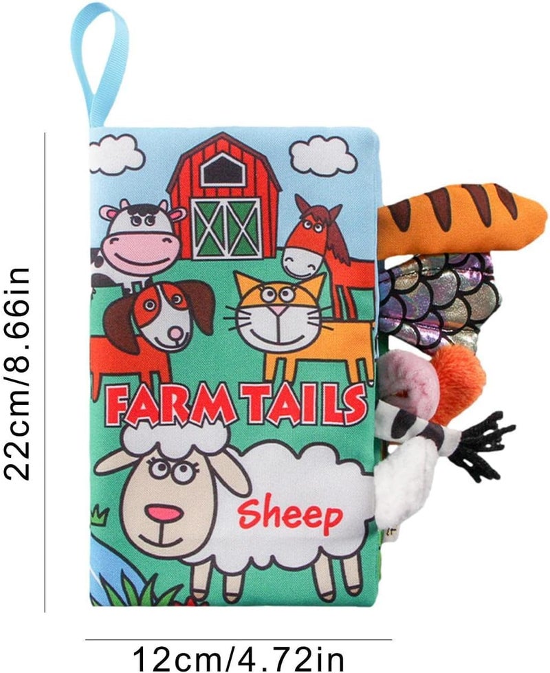 BeFunky كتاب قماش للأطفال، كتاب صور ثلاثي الأبعاد وكتاب صوتي للأطفال من 0-12 شهر، لعبة تعليمية حسية مونتيسوري للأولاد والبنات (خروف)، متعدد الألوان - Image 4