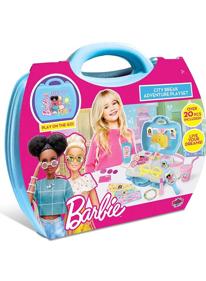 Barbie Sinco Creations Barbie City Break Adventure Playset, 20-piece playset accessories for a Barbie city break adventure - Image 1