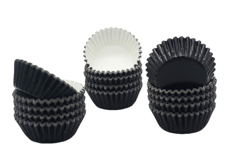 Mombake Mini Black Foil Cupcake Liners Muffin Baking Cups for Party and More, 300-Count - Image 4