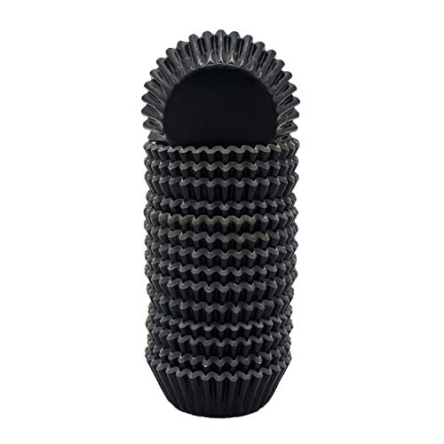 Mombake Mini Black Foil Cupcake Liners Muffin Baking Cups for Party and More, 300-Count - Image 2