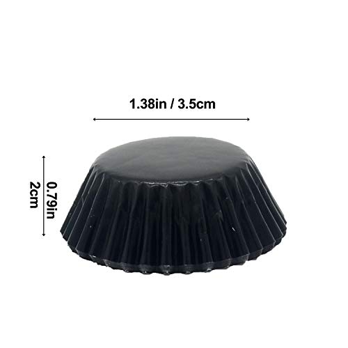 Mombake Mini Black Foil Cupcake Liners Muffin Baking Cups for Party and More, 300-Count - Image 5