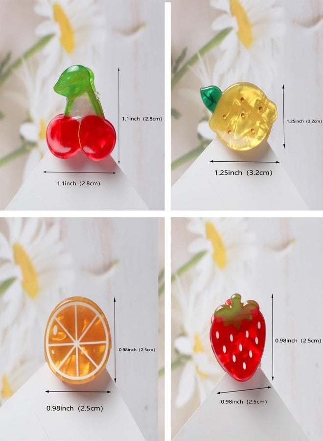 Cuizhiyu 8PK Mini Fruit Hair Claw Clips for Girls Cute Cherry Lemon Strawberry Orange Hair Clip Fun Summer Hair Accessories - Image 3