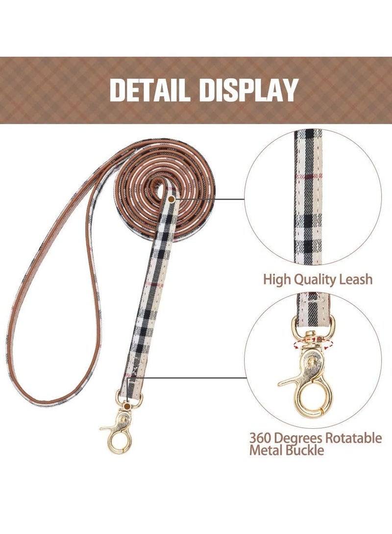 FengSVMA Bow Tie Dog Collar and Leash Set for Small Dogs - Adjustable Size with Golden Bell - Perfect for S - Image 2