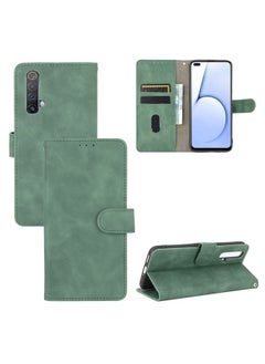 HuHa Case Cover For Realme X50 / X50 5G Solid Color Skin Feel Magnetic Buckle Horizontal Flip Calf Texture PU Leather Case with Holder & Card Slots & Wallet Green 