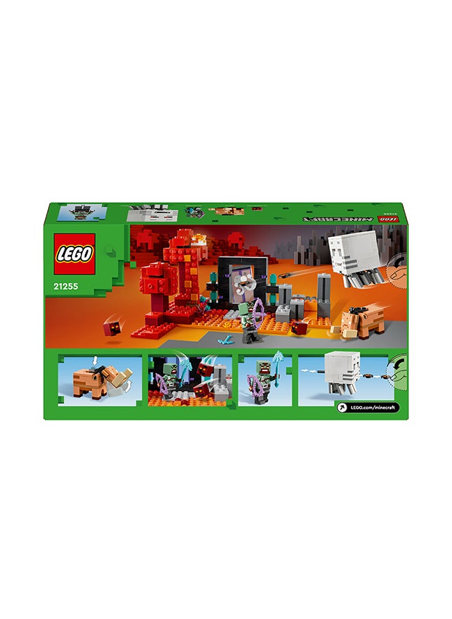 21255 Minecraft The Nether Portal Ambush Adventure Set, Building Toy For Kids And Gamers With Battle Scenes And Iconic Characters, Gift For Boys And Girls 8 Years Old And Over (352 Pieces)