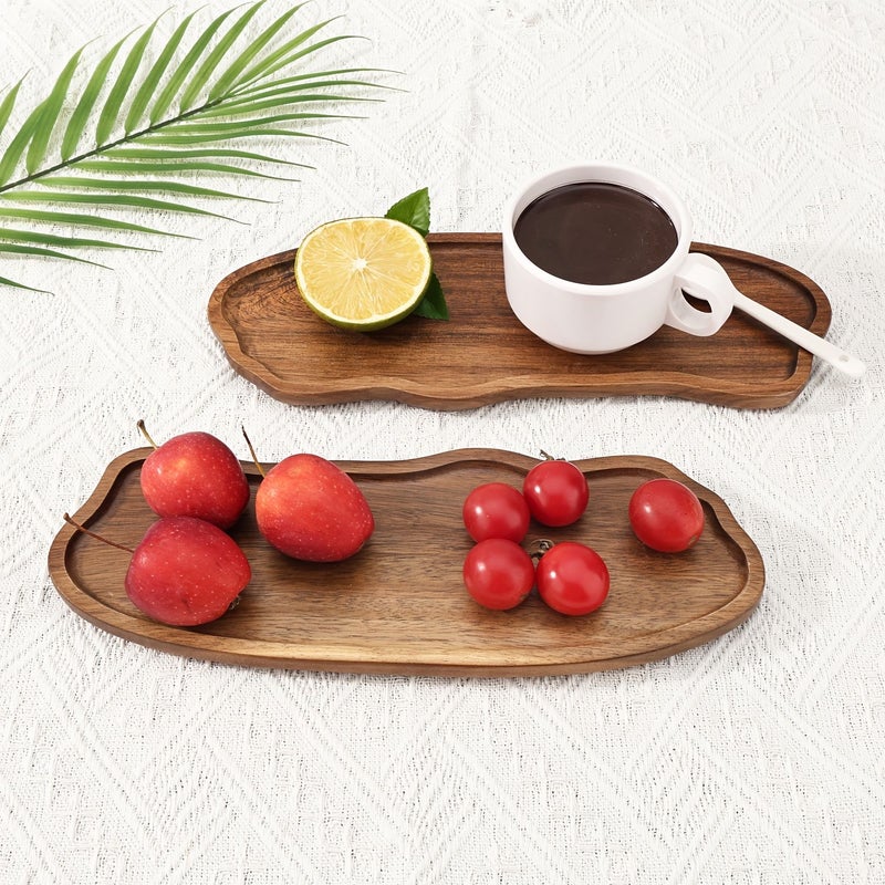 Japanese Acacia Wood Cloud Shaped Tea Tray Scald Resistant Dinner Plate For Coffee Cup Cake Dim Sum - Image 5