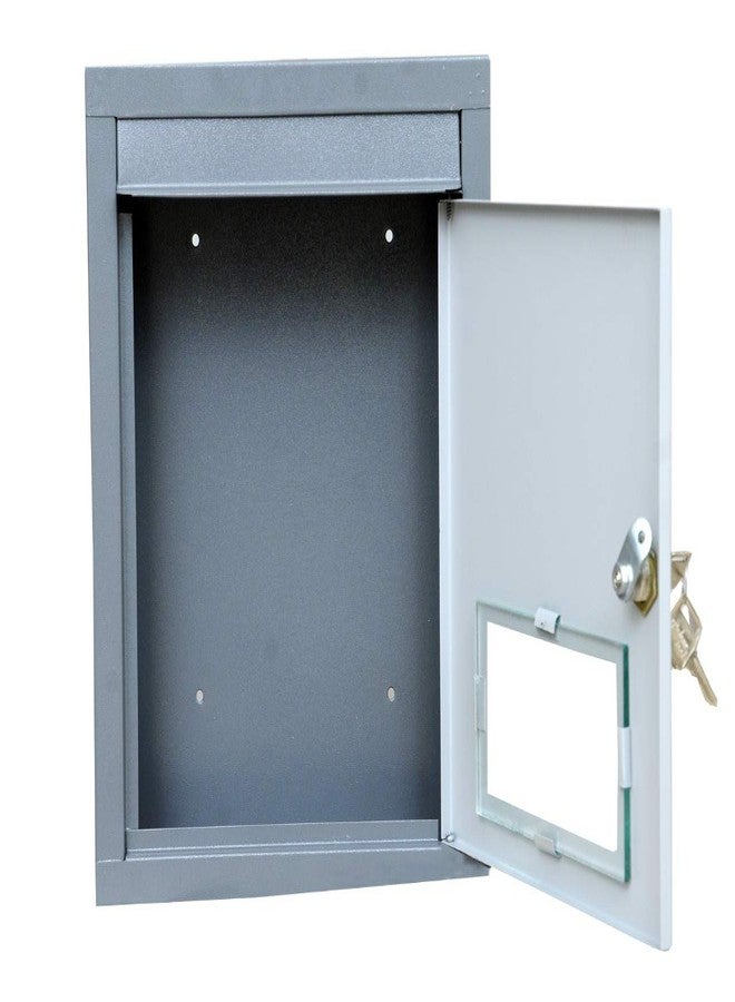 Lepose High Grade Metal Suggestion Box/Letter Box/Complaint Box/Donation Box with Two Key Lock Wall Mountable or On Table Surface (Gray) - Image 4