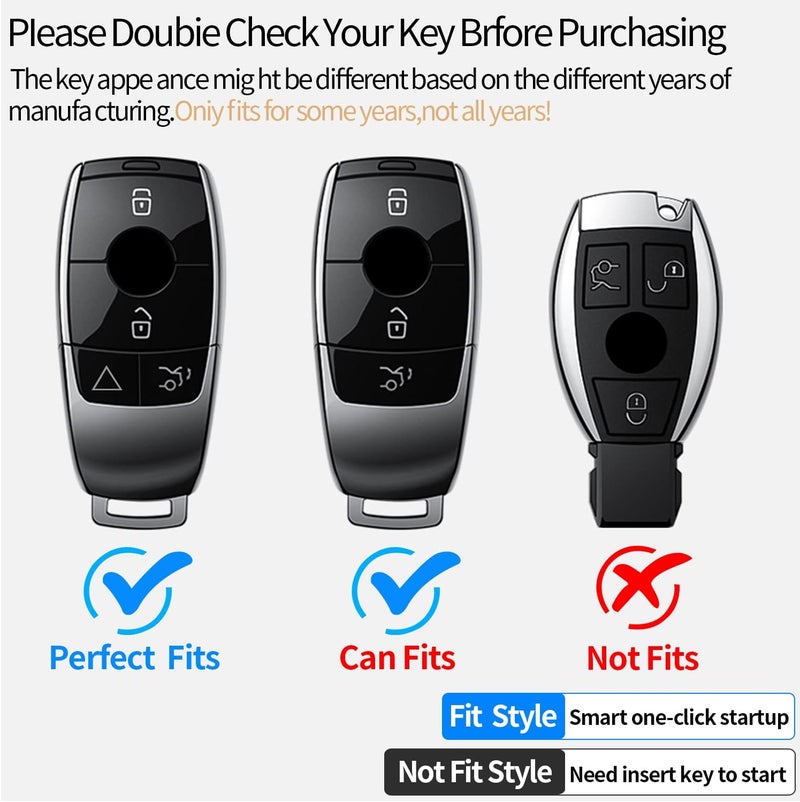 Tukellen for Mercedes Benz Key fob Cover,Special Soft TPU Key Case Protector Compatible with 2017-2023 E-Class 2018-2021 S-Class 2019-2023 A-Class C-Class G-Class-Storm Blue - Image 2