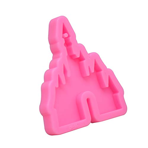 Wenplus 2 Pcs Castle Silicone Mold with Hole Castle Shaped Keychain Molds Chocolate Candy Cake Clay Baking Moulds and 10 Pieces Key Rings with Chain- Castle - Image 5