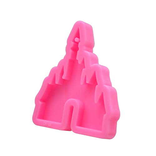 Wenplus 2 Pcs Castle Silicone Mold with Hole Castle Shaped Keychain Molds Chocolate Candy Cake Clay Baking Moulds and 10 Pieces Key Rings with Chain- Castle - Image 4