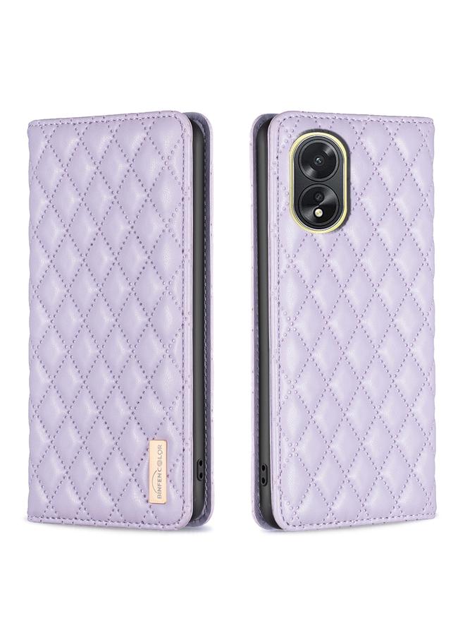 S-TOP Case For OPPO A38 4G Diamond Lattice Magnetic Leather Flip Phone Case - Image 1
