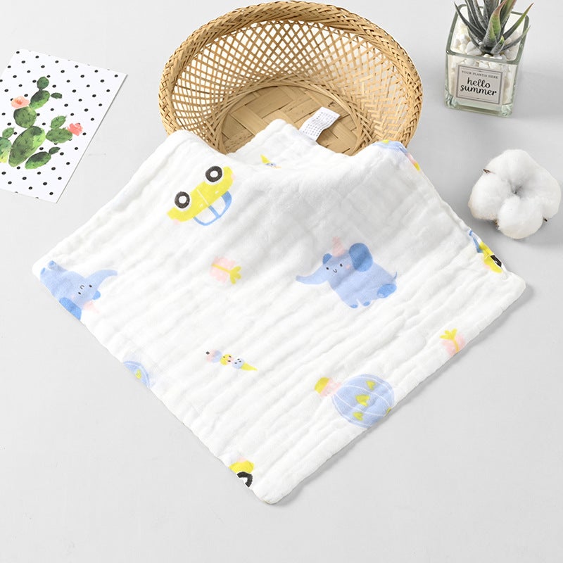 منشفة مربعة من قطن الجاز عالية الكثافة بست طبقات للأطفال نوع أ مطبوعة - Image 1