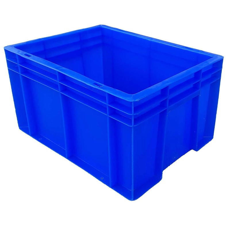 SINGHAL صندوق بلاستيكي محمول متعدد الاستخدامات سِنجال ثقيل الوزن باللون الأزرق 40x30x22 سم عبوة من 6 صناديق للتخزين سلة للتخزين حاوية للخضار والفواكه والحليب - Image 4