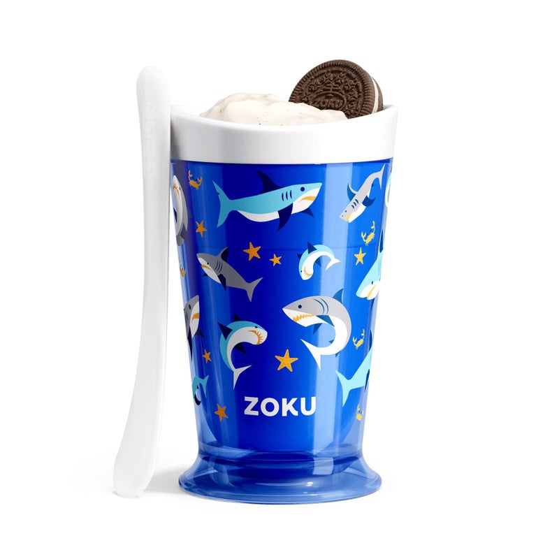 ZOKU Original Slush and Shake Maker, Slushy Cup for Quick Frozen Homemade Single-Serving Slushies, Fruit Smoothies, and Milkshakes in Minutes, BPA-free, Shark - Image 1