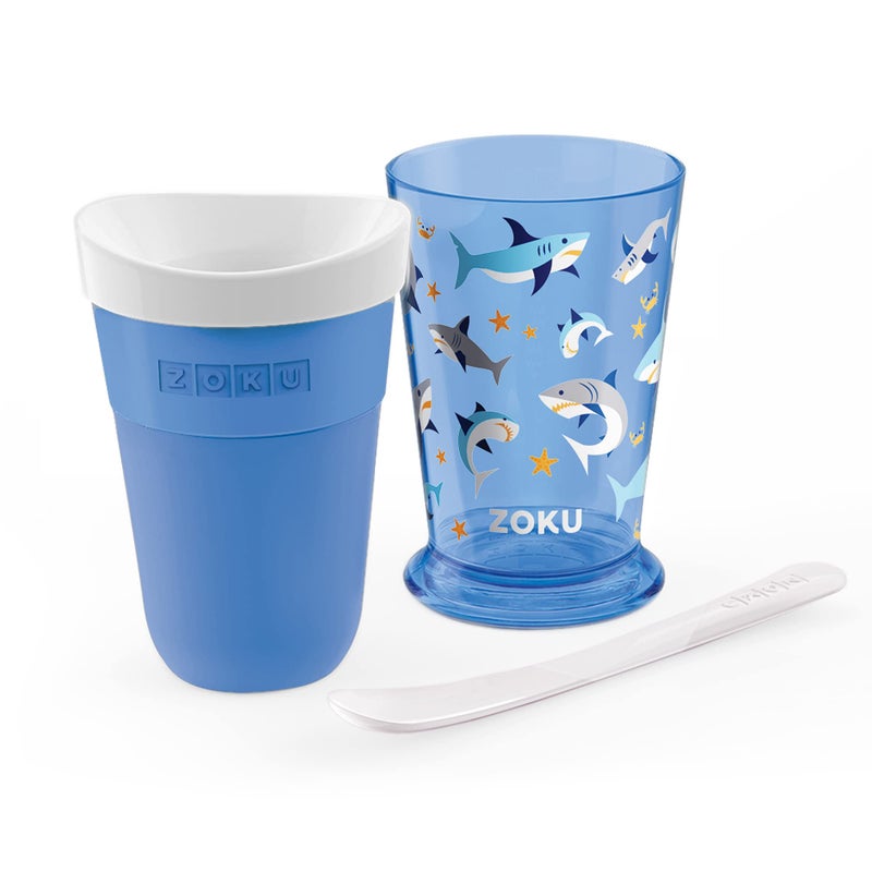 ZOKU Original Slush and Shake Maker, Slushy Cup for Quick Frozen Homemade Single-Serving Slushies, Fruit Smoothies, and Milkshakes in Minutes, BPA-free, Shark - Image 2
