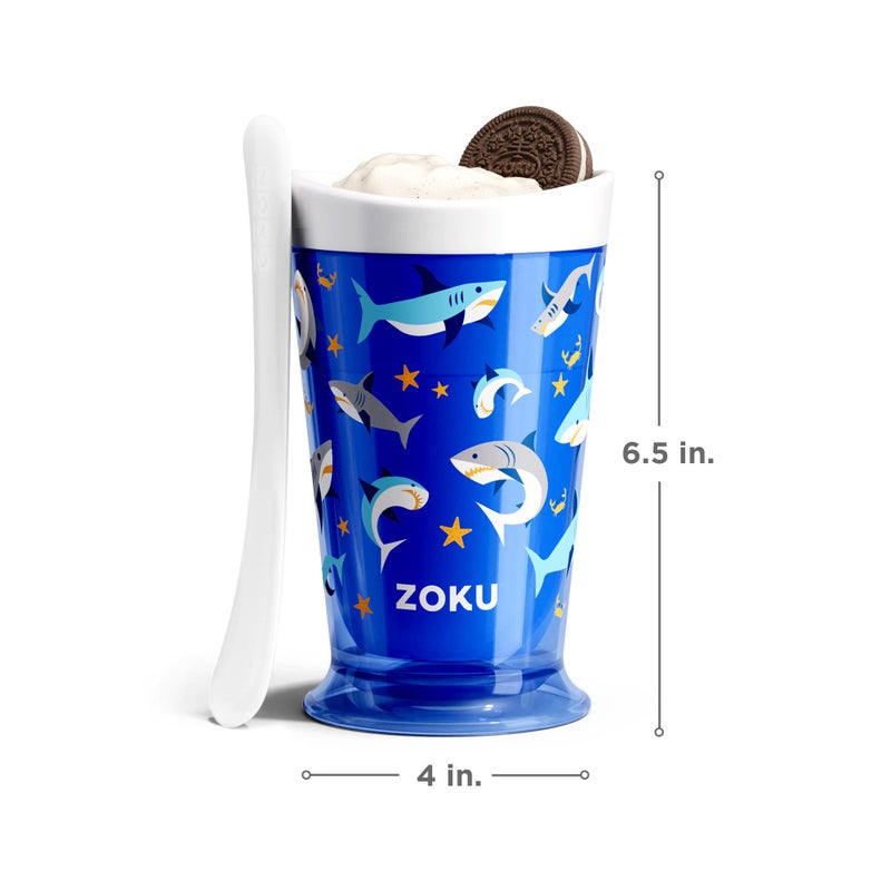 ZOKU Original Slush and Shake Maker, Slushy Cup for Quick Frozen Homemade Single-Serving Slushies, Fruit Smoothies, and Milkshakes in Minutes, BPA-free, Shark - Image 4