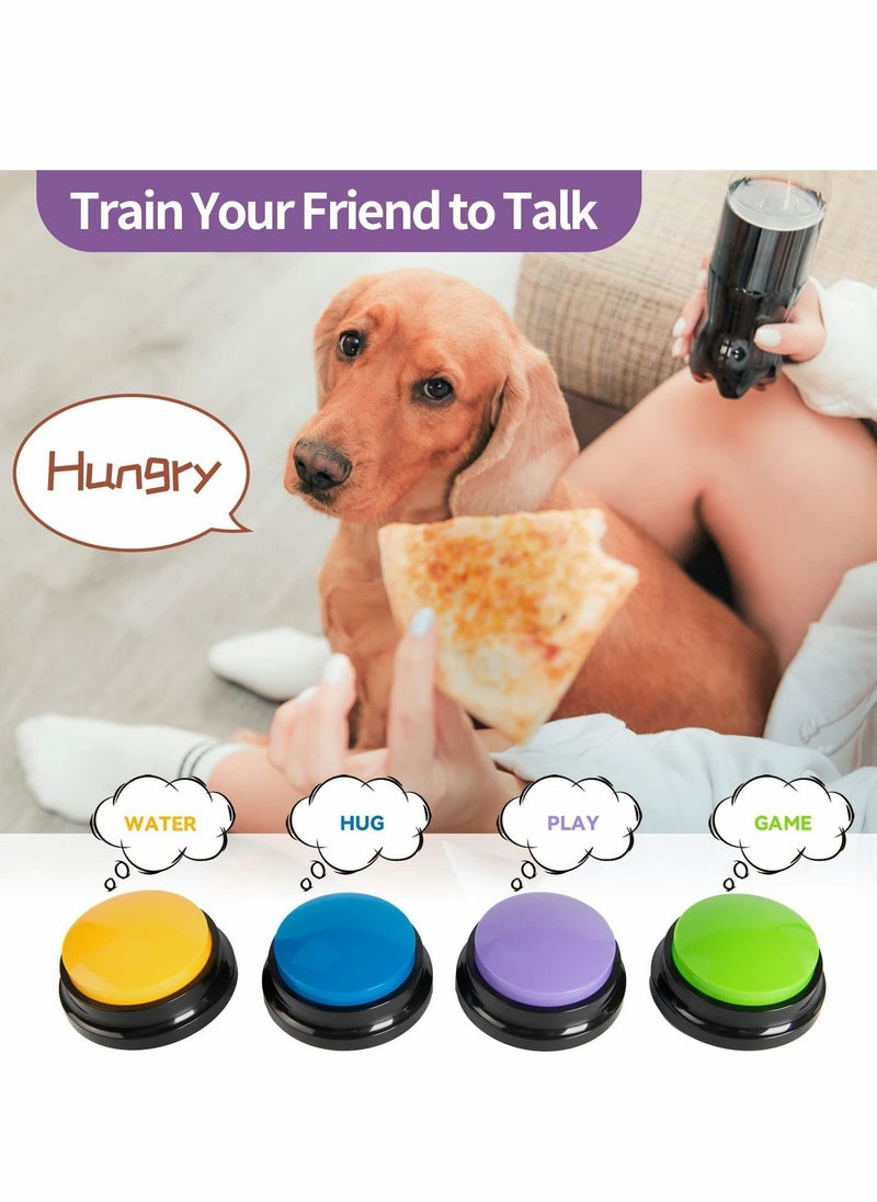 Excefore - Recordable Dog Buttons,Dog Buttons for Communication Pet Training Buzzer, 20 Second Record & Playback Dog Talking Button Set Funny Gift for Cat Pet Training Office Home Game(4 Packs) - Image 1
