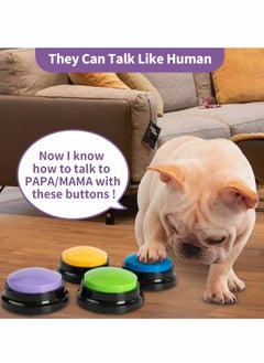Excefore Recordable Dog Buttons,Dog Buttons for Communication Pet Training Buzzer, 20 Second Record & Playback Dog Talking Button Set Funny Gift for Cat Pet Training Office Home Game(4 Packs)  - Image 2