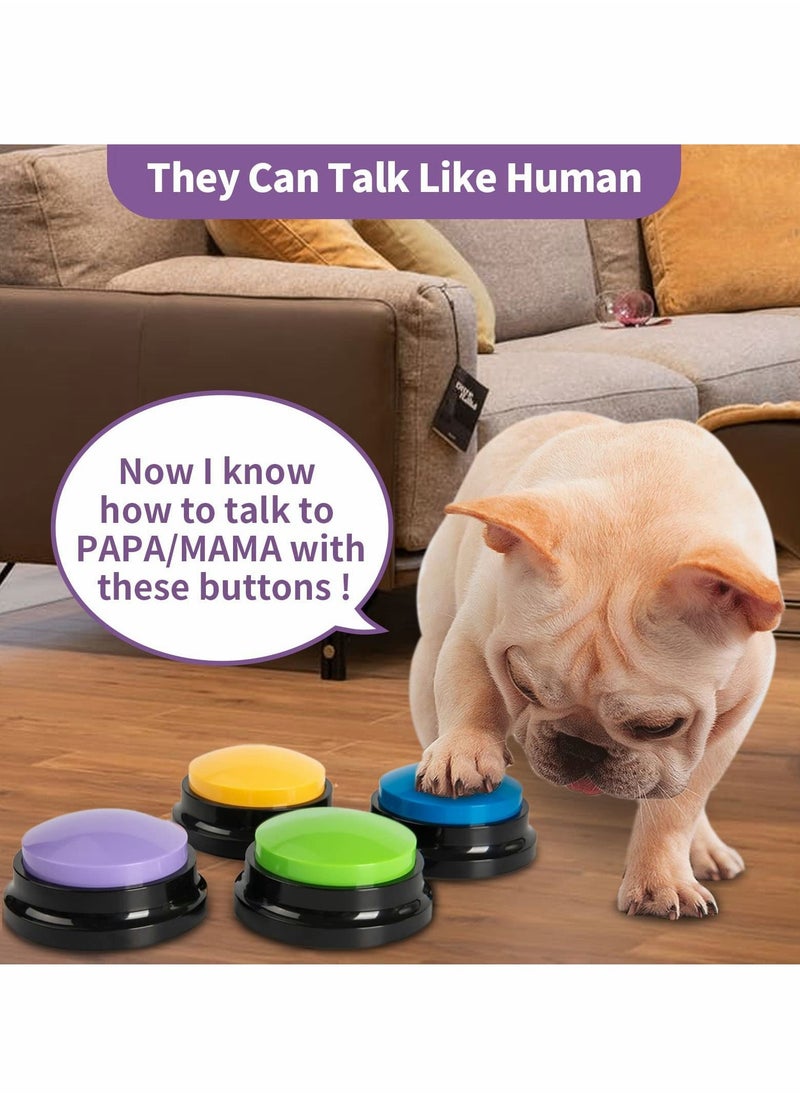 Excefore - Recordable Dog Buttons,Dog Buttons for Communication Pet Training Buzzer, 20 Second Record & Playback Dog Talking Button Set Funny Gift for Cat Pet Training Office Home Game(4 Packs) - Image 1