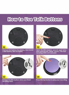 Excefore Recordable Dog Buttons,Dog Buttons for Communication Pet Training Buzzer, 20 Second Record & Playback Dog Talking Button Set Funny Gift for Cat Pet Training Office Home Game(4 Packs)  - Image 4