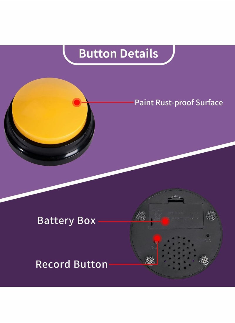 Excefore - Recordable Dog Buttons,Dog Buttons for Communication Pet Training Buzzer, 20 Second Record & Playback Dog Talking Button Set Funny Gift for Cat Pet Training Office Home Game(4 Packs) - Image 1