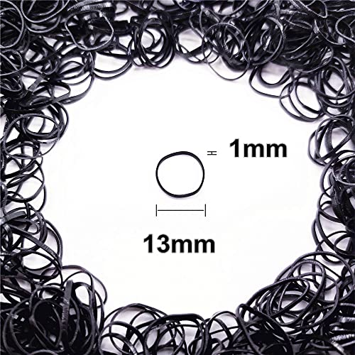 Tesvyns 1500pcs Mini Hair Rubber Bands Nonslip Rubber Hair Bands for Girls Elastic Hair Ties05 inch Black - Image 3
