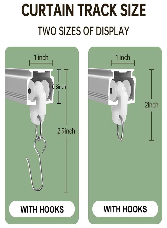 MaKefeile Curtain Tracks Ceiling Wall Mounted Heavy-Duty Curtains Rails Room Divider Track for Living Bedroom Shower White 3FT To 12FT - Image 2